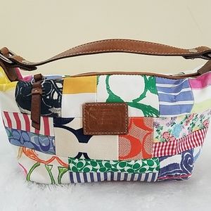 Coach Hamptons Weekend Patchwork Top Handle Pouch